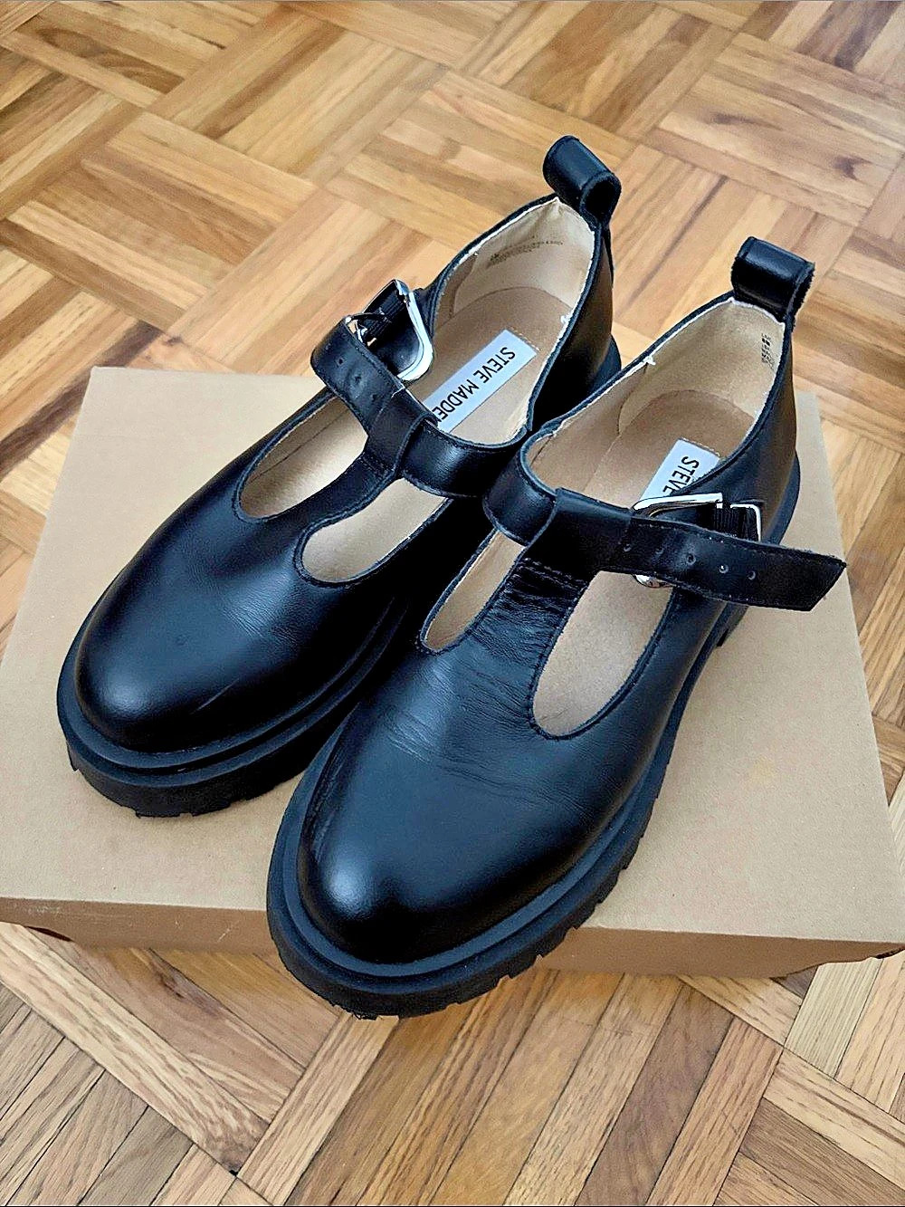 Steve Madden Lucie Platform Mary Jane Shoes Black US 6